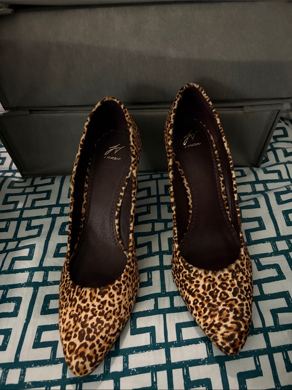 J Vincent cheetah Heels Size 10